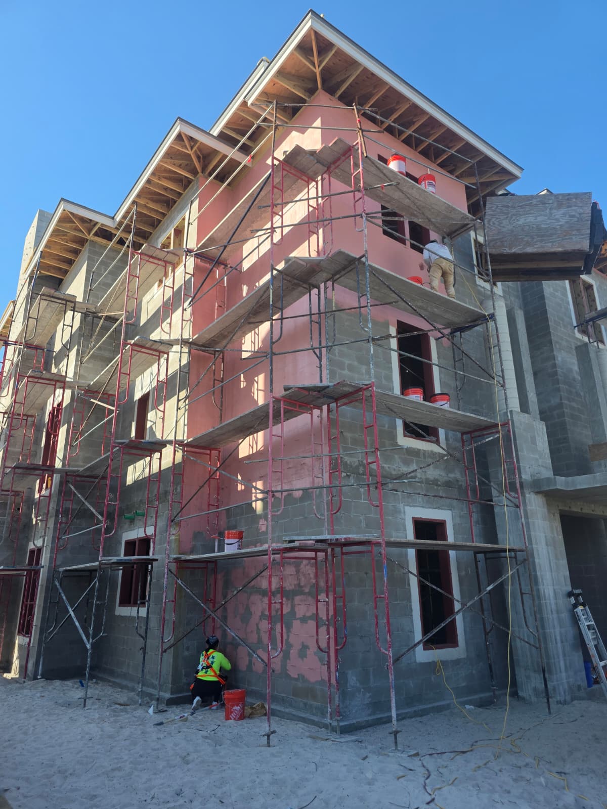 Home stucco repair - front entry