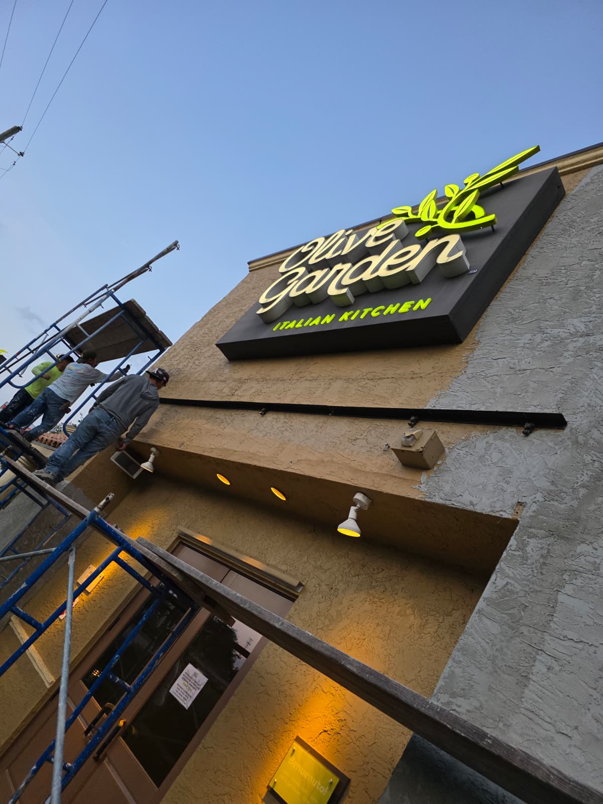 Olive Garden stucco repair - rot damage