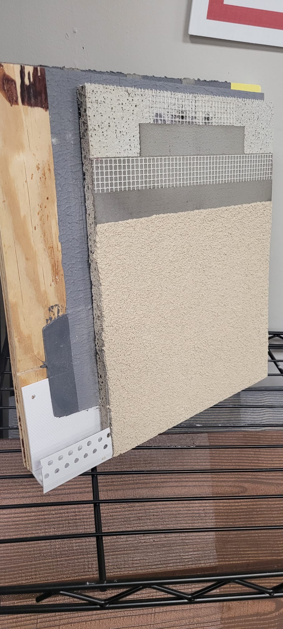 Stucco system sample board