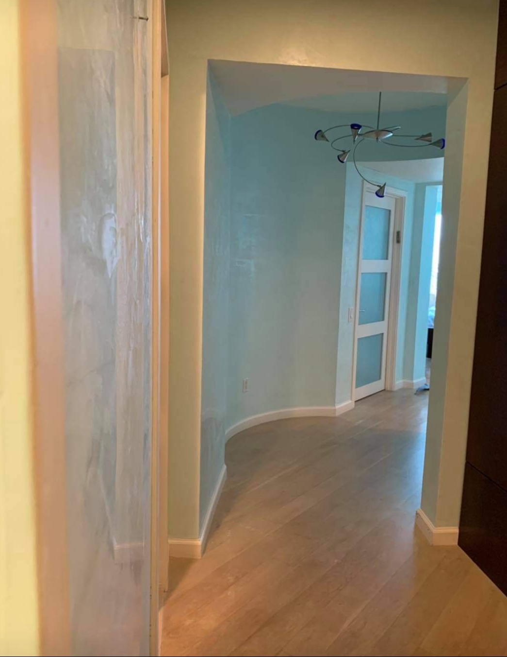 Venetian plaster hallway finish