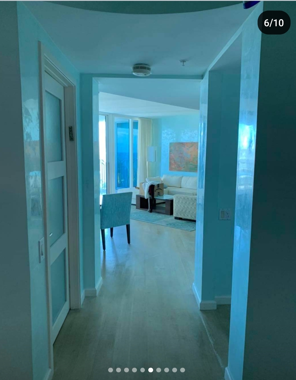 Venetian plaster turquoise polished wall
