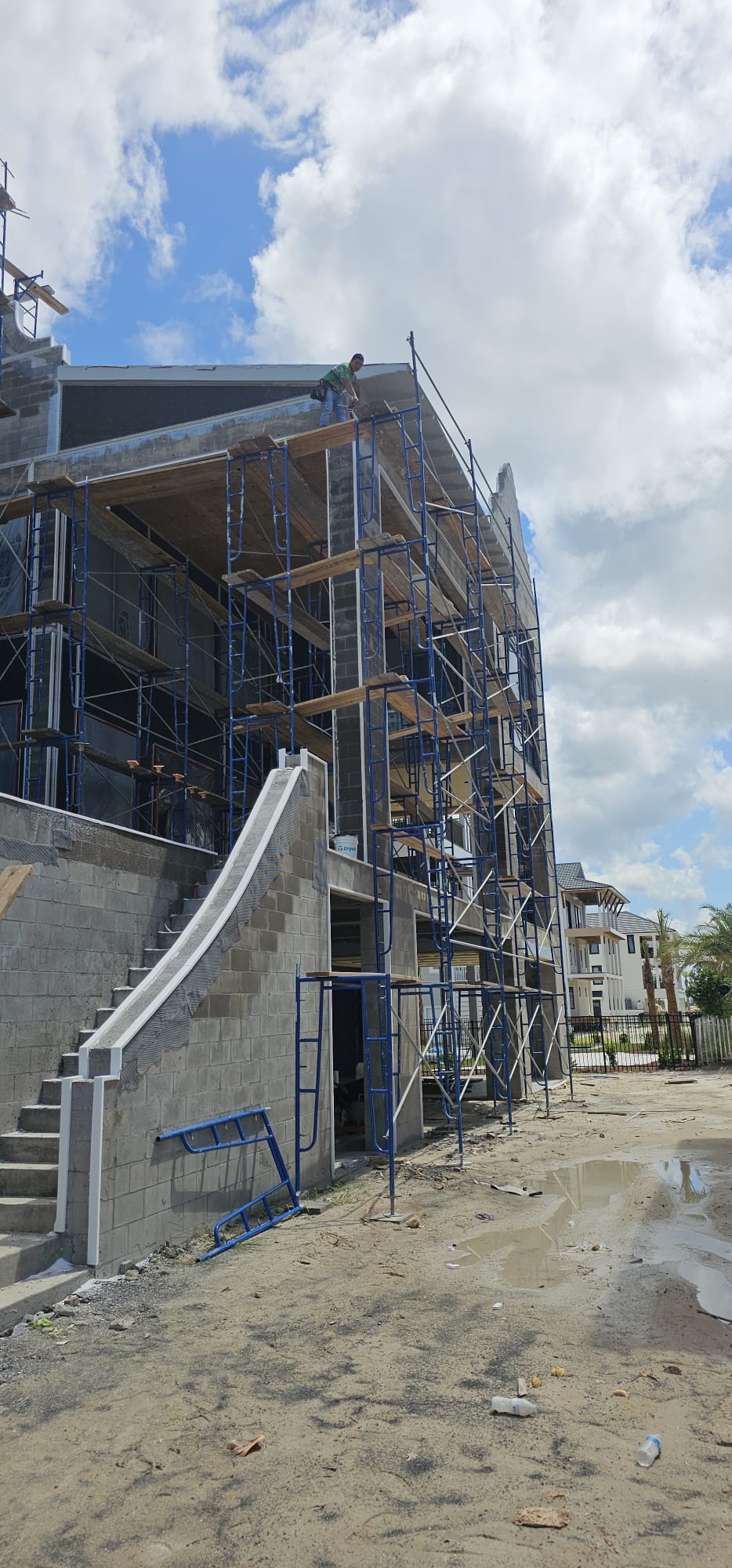 Commercial steel framework construction