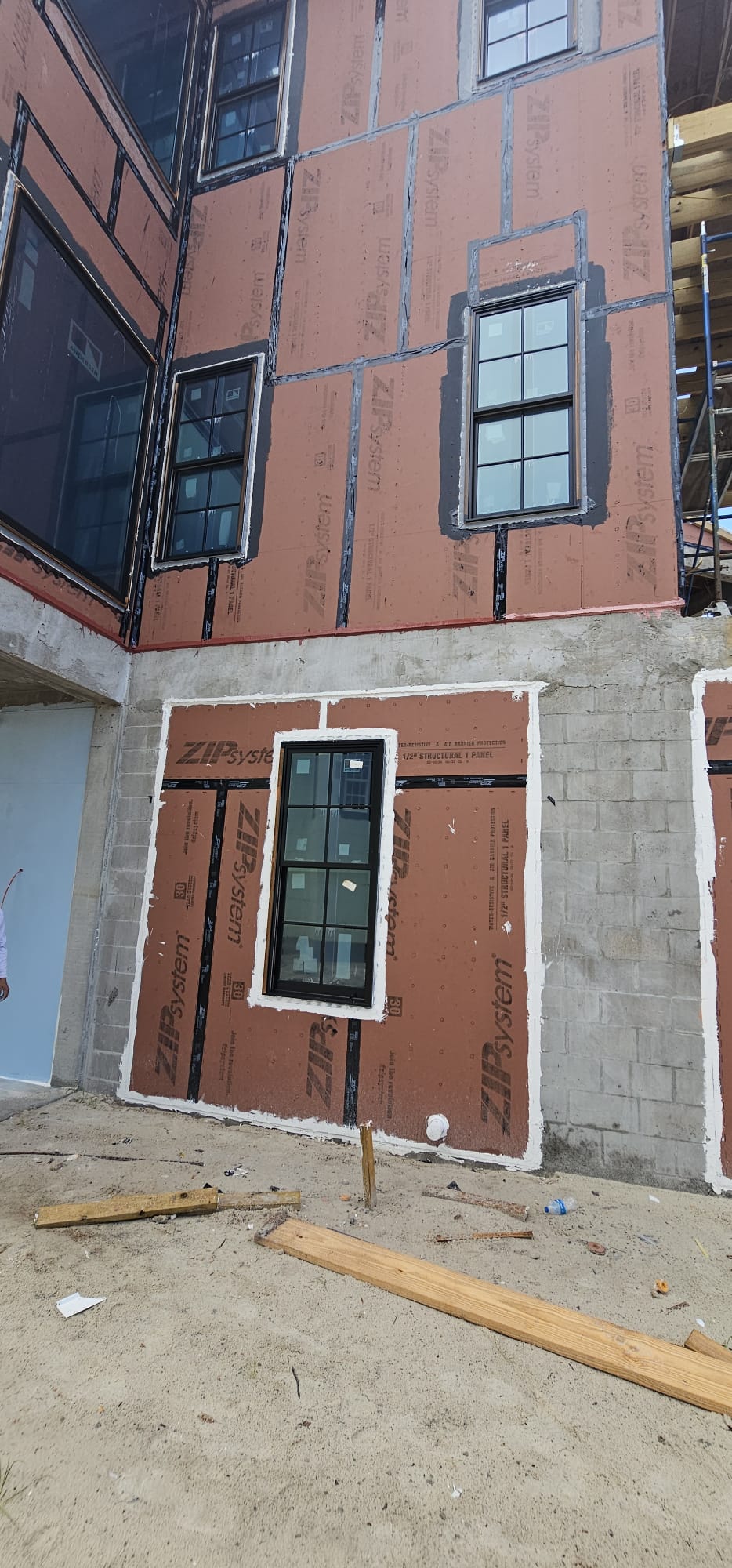 Reddish stucco exterior