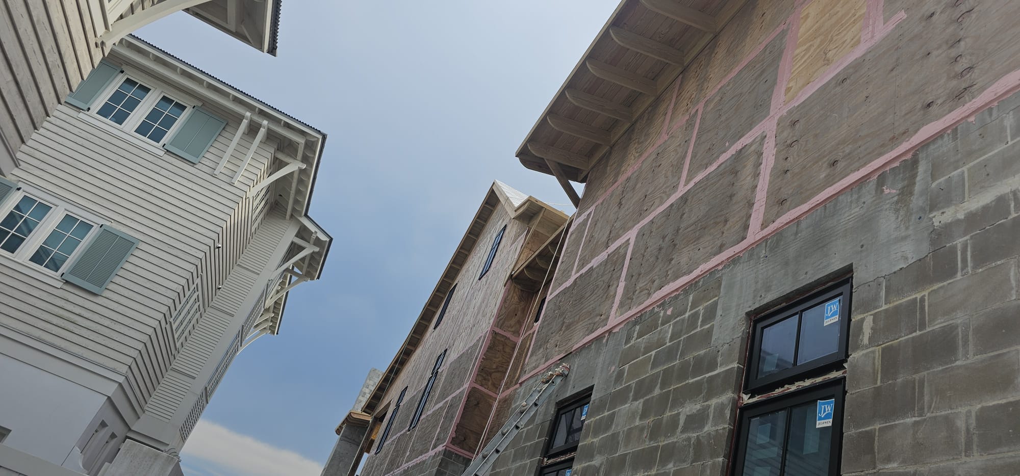 Commercial construction with wrap